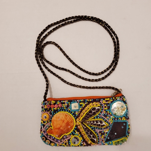 ๐ฅSALE๐ฅDSL Multi.Beaded Small Seashell Crossbody BOHO Style Purse - Picture 13 of 14